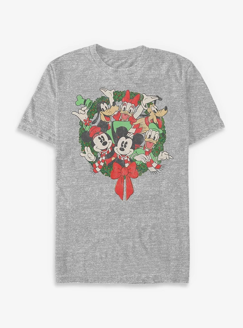 Disney Mickey Mouse & Friends Christmas Wreath Big Tall T-Shirt