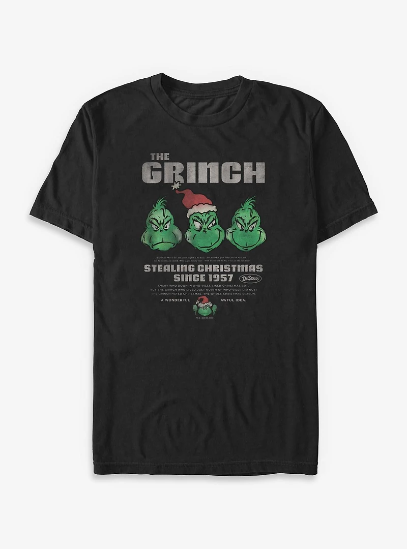 Dr. Seuss Grinch Poster Big & Tall T-Shirt