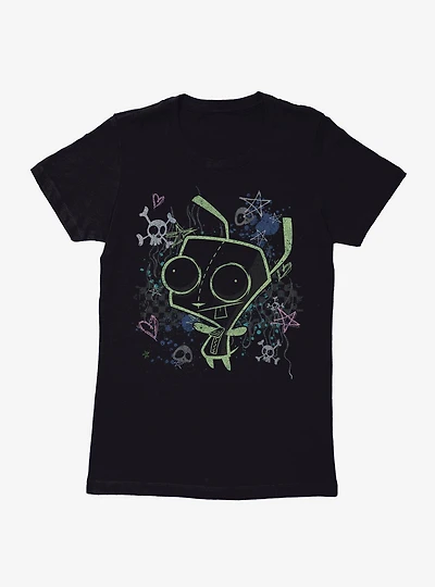 Invader Zim GIR Chalk Art Drawing Womens T-Shirt
