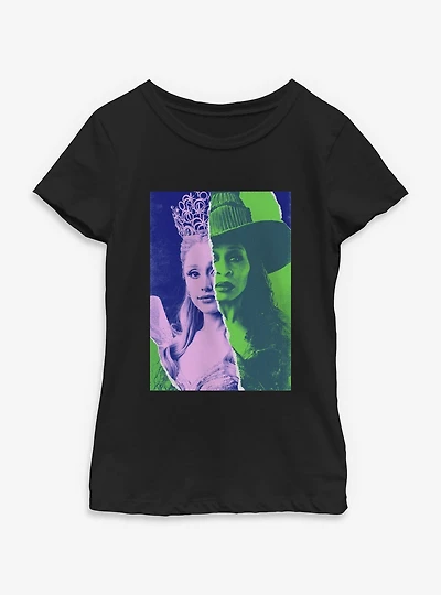 Wicked: For Good Glinda & Elphaba Split Poster Youth Girls T-Shirt