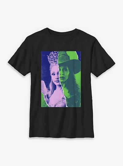 Wicked: For Good Glinda & Elphaba Split Poster Youth T-Shirt