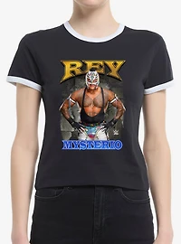 WWE Rey Mysterio Poster Womens Baby Ringer T-Shirt