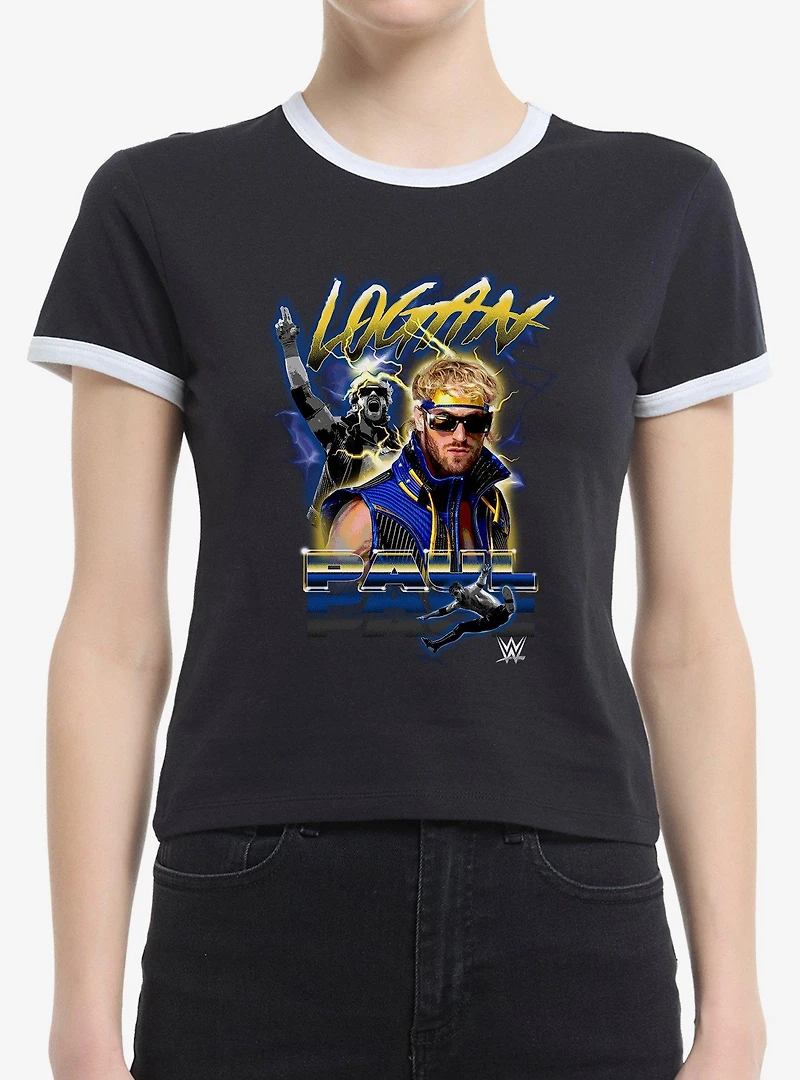 WWE Logan Paul Electric Womens Baby Ringer T-Shirt