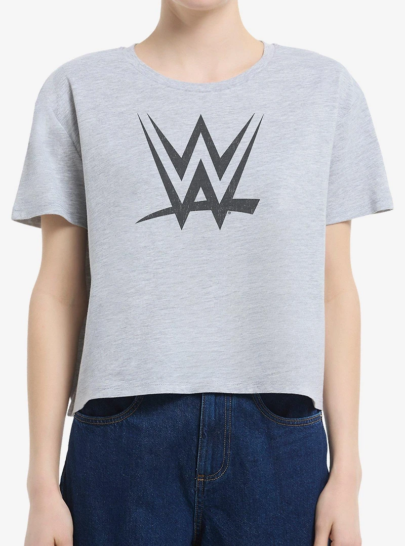 WWE Logo Boxy Crop Womens T-Shirt