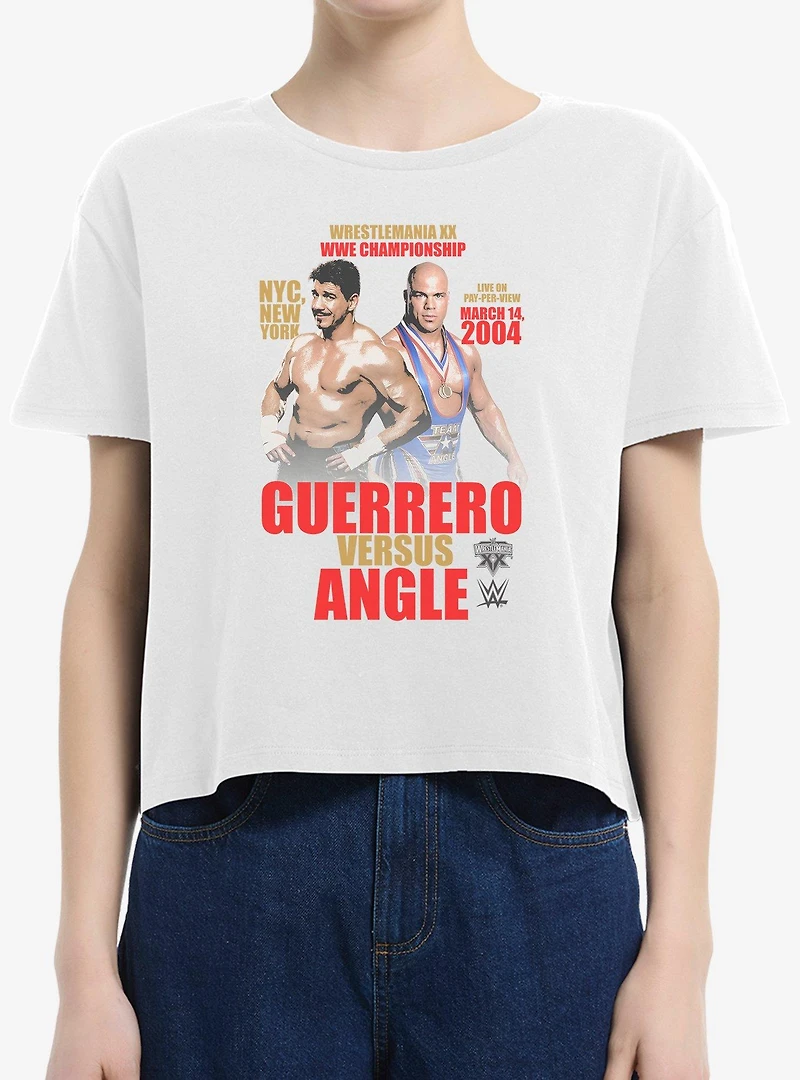 WWE Eddie Guerrero Vs Kurt Angle Wrestlemania XX Boxy Crop Womens T-Shirt