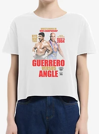 WWE Eddie Guerrero Vs Kurt Angle Wrestlemania XX Boxy Crop Womens T-Shirt