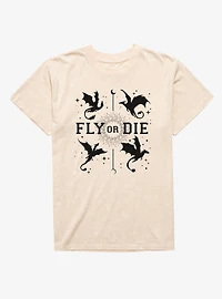 Fourth Wing Fly Or Die Mineral Wash T-Shirt