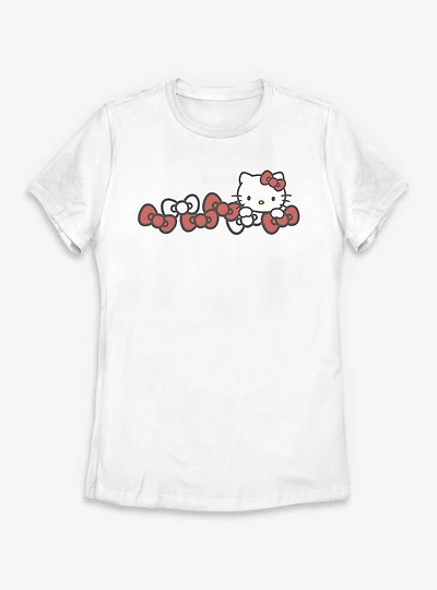 Hello Kitty Red And White Bows Womens T-Shirt