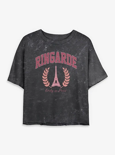 Emily Paris Ringarde Collegiate Womens Mineral Wash Crop T-Shirt