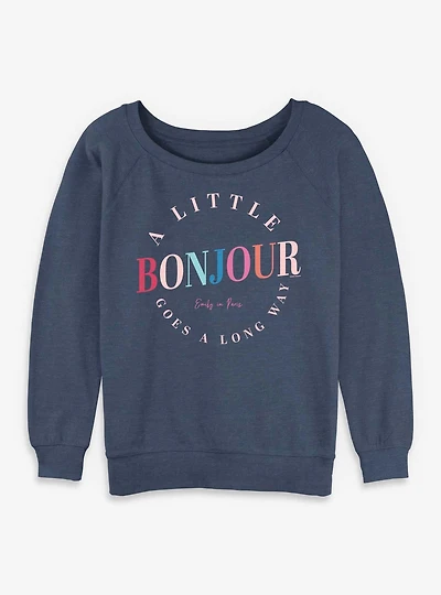Emily Paris Some Bonjour Womens Slouchy Sweatshirt