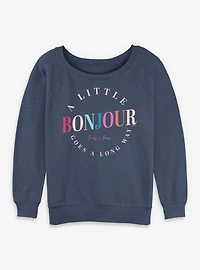 Emily Paris Some Bonjour Womens Slouchy Sweatshirt
