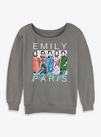 Emily Paris Fashion Sketch Womens Slouchy Sweatshirt