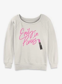 Emily Paris Lipstick Logo Womens Slouchy Sweatshirt