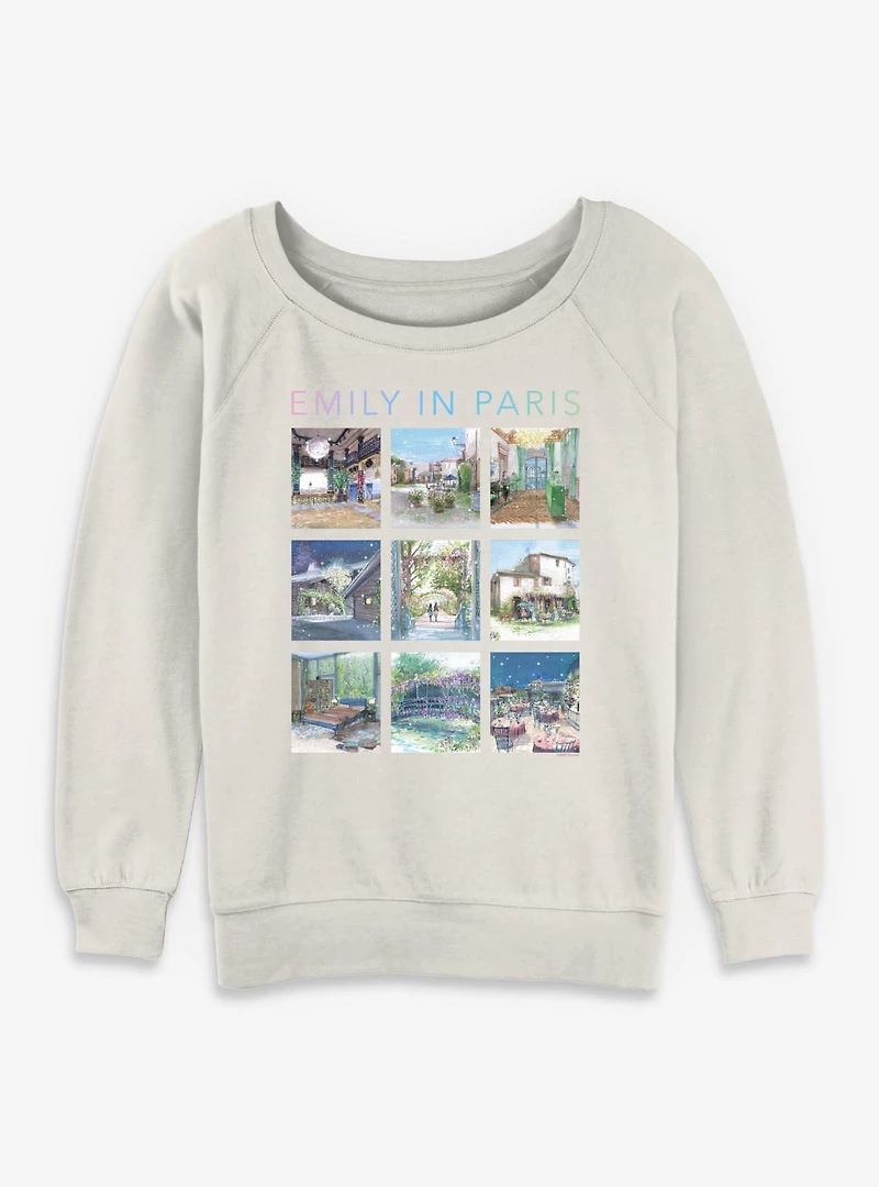Emily Paris Illustrations Womens Slouchy Sweatshirt