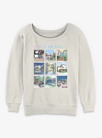 Emily Paris Illustrations Womens Slouchy Sweatshirt