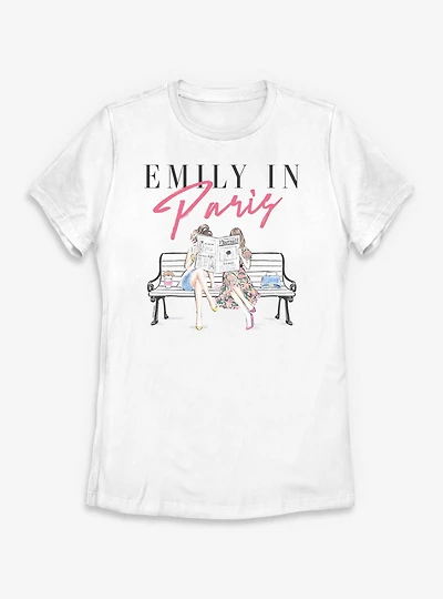 Emily Paris Journal Reading Illustration Womens T-Shirt