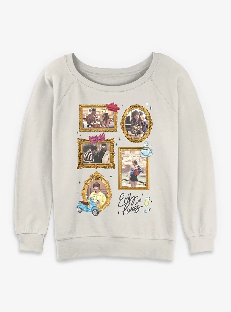 Emily Paris Framed Collage Womens Slouchy Sweatshirt