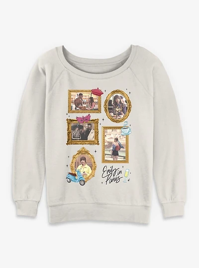 Emily Paris Framed Collage Womens Slouchy Sweatshirt