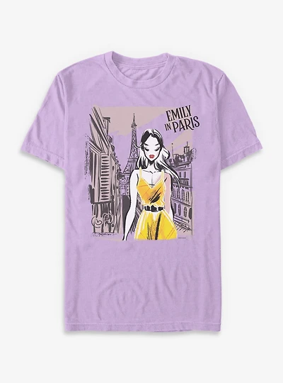 Emily Paris Eiffel Tower Street Sketch Garment Dye T-Shirt