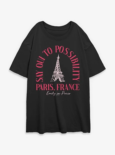 Emily Paris Say Oui Womens Oversized T-Shirt