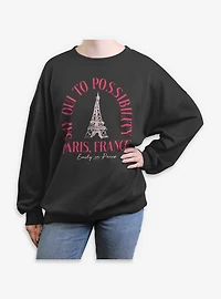 Emily Paris Say Oui Womens Oversized Sweatshirt