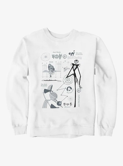 Disney Nightmare Before Christmas Iconic Characters Collage Sweatshirt