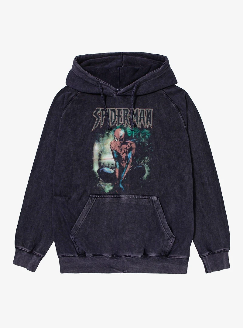 Marvel Spider-Man Vintage Grunge Croutch Mineral Wash Hoodie