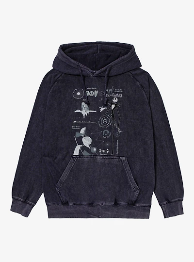 Disney Nightmare Before Christmas Iconic Characters Collage Mineral Wash Hoodie