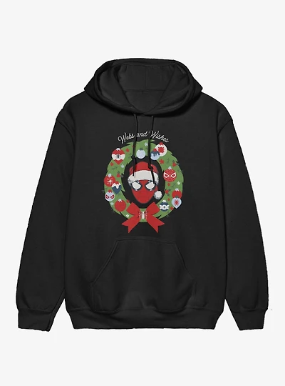 Marvel Spider-Man Merry Webs And Wishes Wreath Hoodie