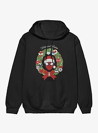 Marvel Spider-Man Merry Webs And Wishes Wreath Hoodie