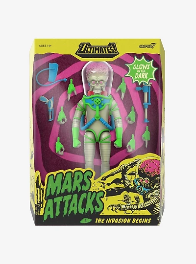 Super7 Mars Attacks ULTIMATES! Martian (The Invasion Begins Glow-in-the-Dark) Action Figure