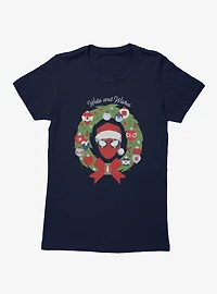 Marvel Spider-Man Merry Webs And Wishes Wreath Womens T-Shirt
