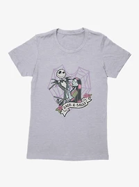 Disney Nightmare Before Christmas Jack And Sally Web Heart Womens T-Shirt