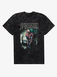 Marvel Spider-Man Vintage Grunge Croutch Mineral Wash T-Shirt