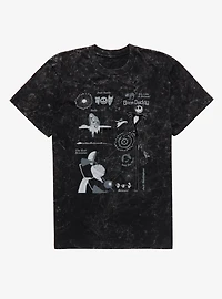 Disney Nightmare Before Christmas Iconic Characters Collage Mineral Wash T-Shirt