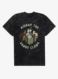 Disney Nightmare Before Christmas Kidnap Sandy Claus Gift Mineral Wash T-Shirt
