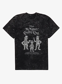 Disney The Muppets Christmas Carol Not Suited For Literature Kermit Gonzo Rizzo Mineral Wash T-Shirt