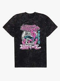 Marvel Spider-Man The Amazing Kanji Swing Mineral Wash T-Shirt