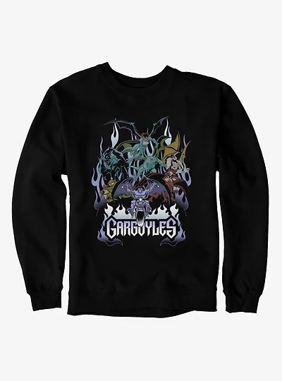 Disney Gargoyles Motorcycle Flames Sweatshirt