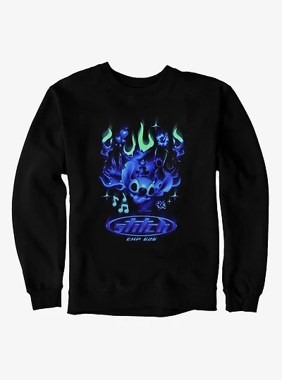 Disney Lilo & Stitch Y2K Blue Chrome Flames Sweatshirt