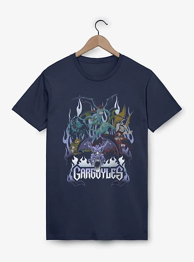Disney Gargoyles Motorcycle Flames T-Shirt
