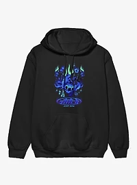 Disney Lilo & Stitch Y2K Blue Chrome Flames Hoodie