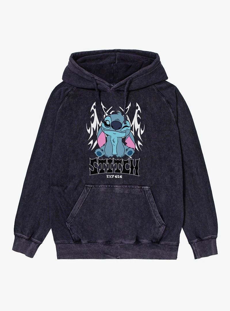 Disney Lilo & Stitch Tribal Goth Mineral Wash Hoodie