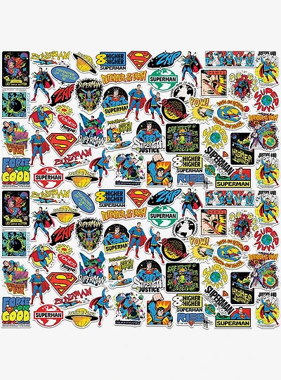 DC Comics Superman Retro Lifted Miscellaneous 100ct Sticker Pack