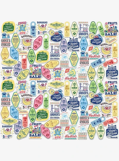 Sesame Street Vintage Signage Miscellaneous 100ct Sticker Pack