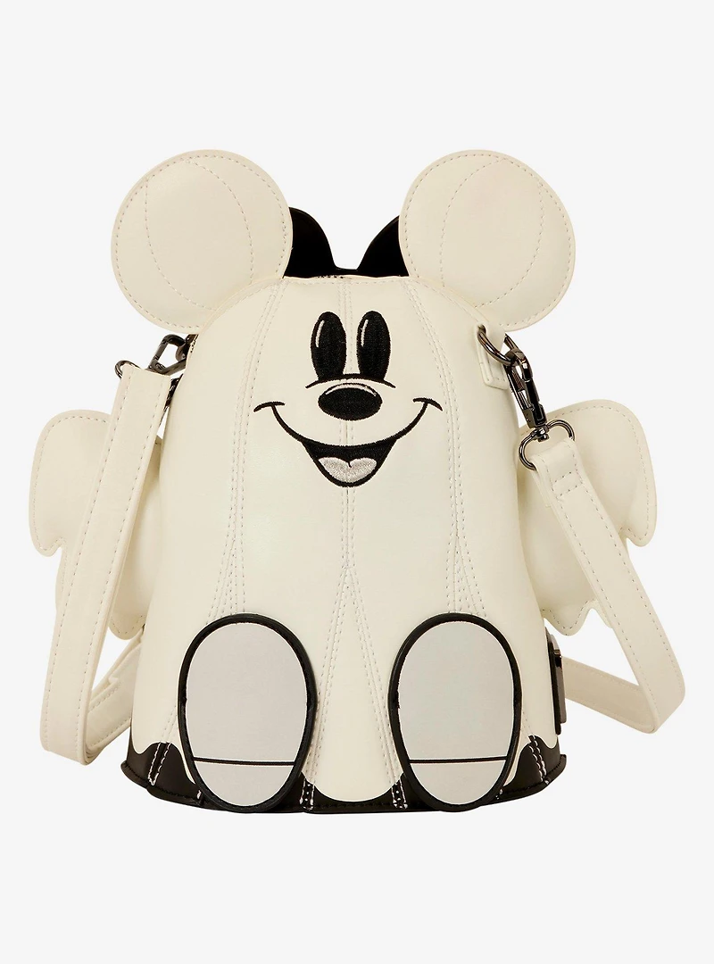 Loungefly Disney Mickey & Minnie Ghost Glow-in-the-Dark Figural Crossbody Bag