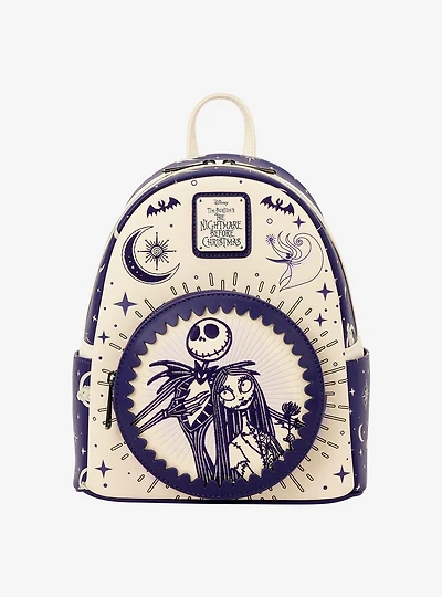 Loungefly Disney The Nightmare Before Christmas Jack Skellington & Sally Night Sky Mini Backpack