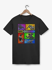 Marvel Rainbow Color Avengers Panels T-Shirt