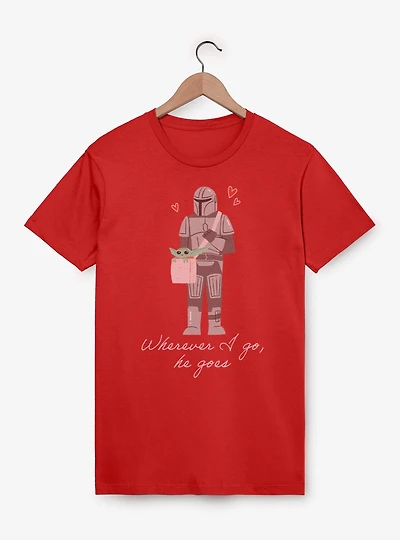 Star Wars The Mandalorian Wherever I Go He Goes T-Shirt