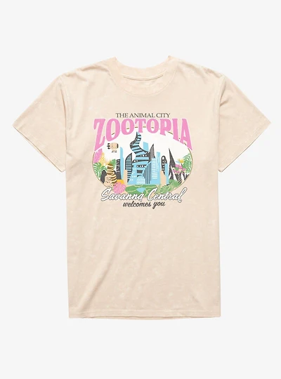 Disney Zootopia Animal City Savanna Central Mineral Wash T-Shirt